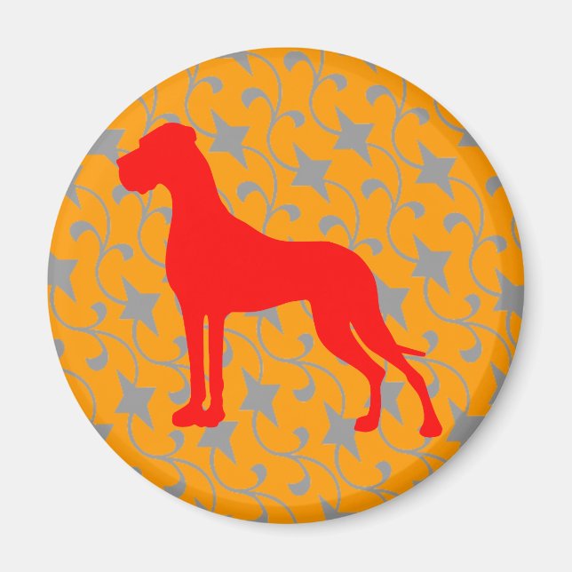 Red orange dachshund magnet (Front)
