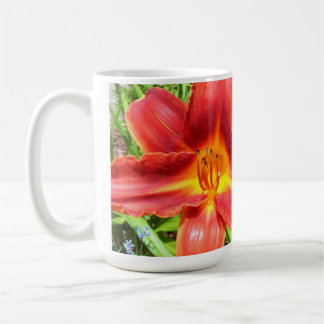 Red Orange Day Lily Coffee Mug, Luke 12:27 Mug
