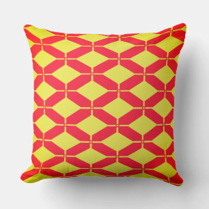 Red Orange Diamond Cushion
