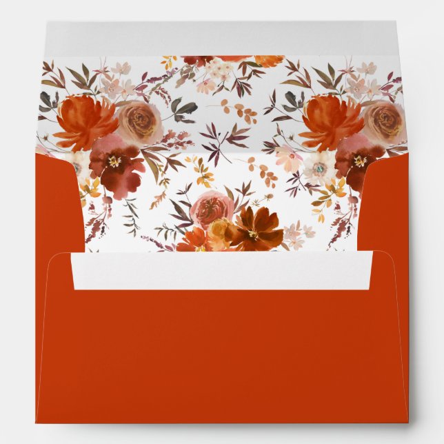 Red & Orange Fall Floral Envelope 2 - Orange V2 (Back (Bottom))