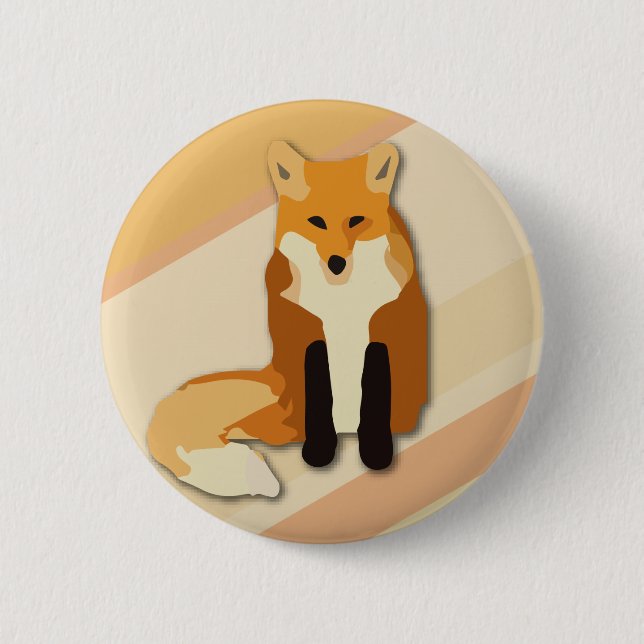 Red Orange Fox 6 Cm Round Badge (Front)