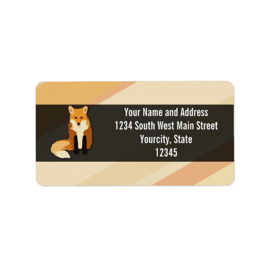 Red Orange Fox Address Label