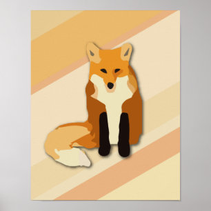 Red Orange Fox Poster