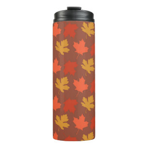 RED ORANGE GOLD AUTUMN LEAVES THERMAL TUMBLER