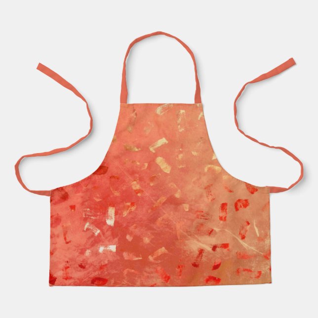 Red Orange Gold Glitter Apron (Front)