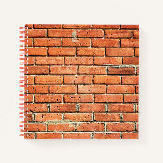 Red Orange High Exposure City Brick Wall Notebook