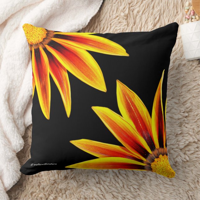 Red Orange Kiss Golden Flame Gazanias Cushion (Blanket)