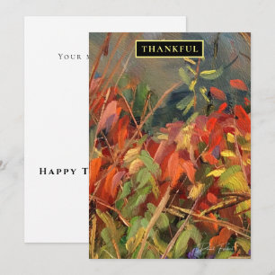 Red Orange Nature Art Holiday Card