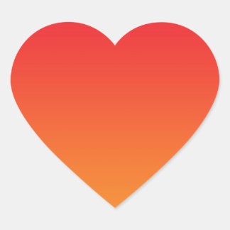 Red & Orange Ombre Heart Sticker
