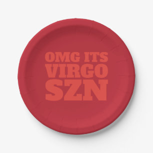 Red Orange OMG It's Virgo SZN Cool Paper Plate