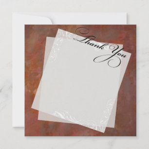 Red orange pastel paper thank you cards