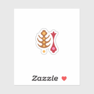  red orange, pink clipart Custom-Cut Vinyl Sticker