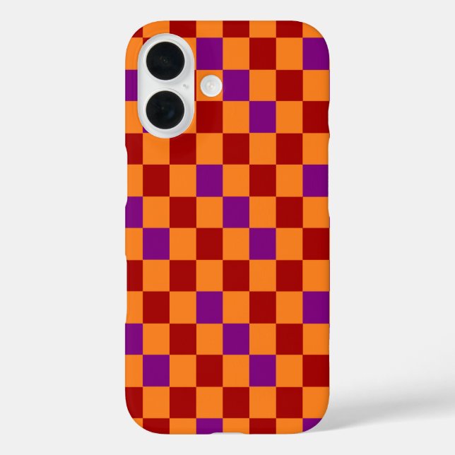 Red Orange Purple Chequered Pattern Design  Case-Mate iPhone Case (Back)