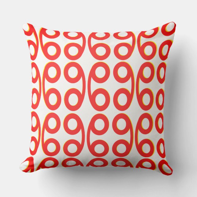 Red Orange Reels on Ends  Cushion (Front)