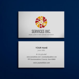 Red Orange Repairing services logo professional Business Card