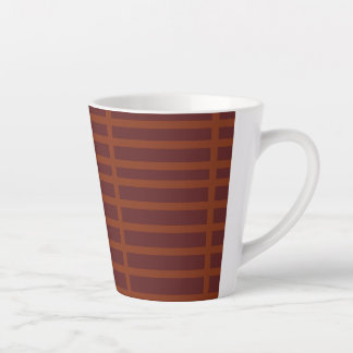 Red orange striped pattern latte mug