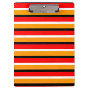 Red Orange Stripes Pattern Design Clipboard