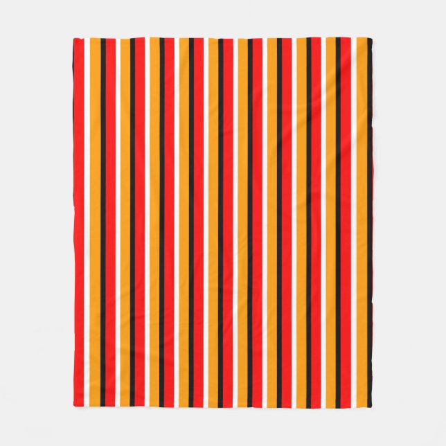 Red Orange Stripes Pattern Design Fleece Blanket (Front)