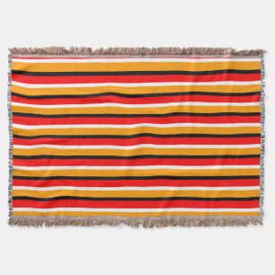 Red Orange Stripes Pattern Design Throw Blanket