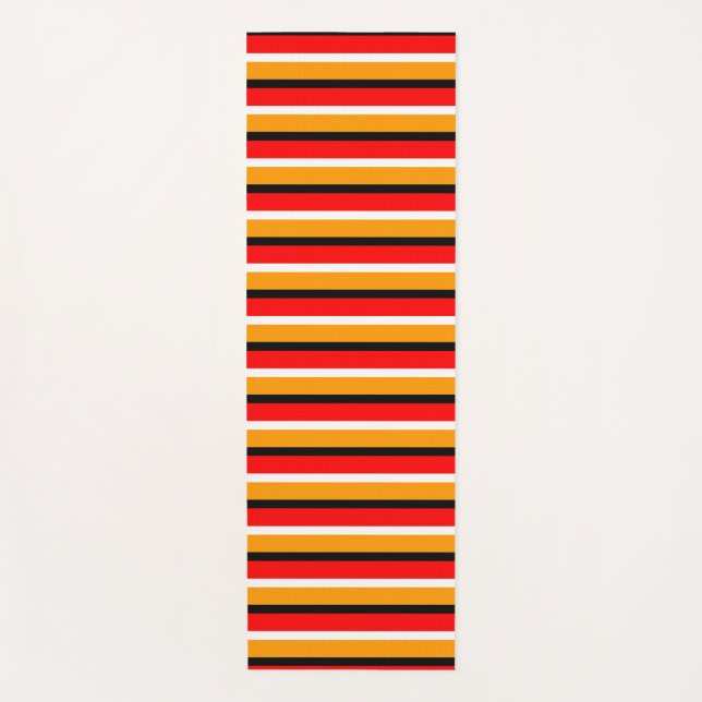 Red Orange Stripes Pattern Design Yoga Mat (Front)