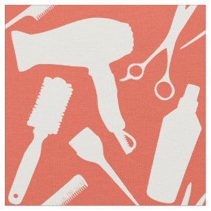 Red-Orange Stylist Tools Hairstylist Hair Salon Fabric