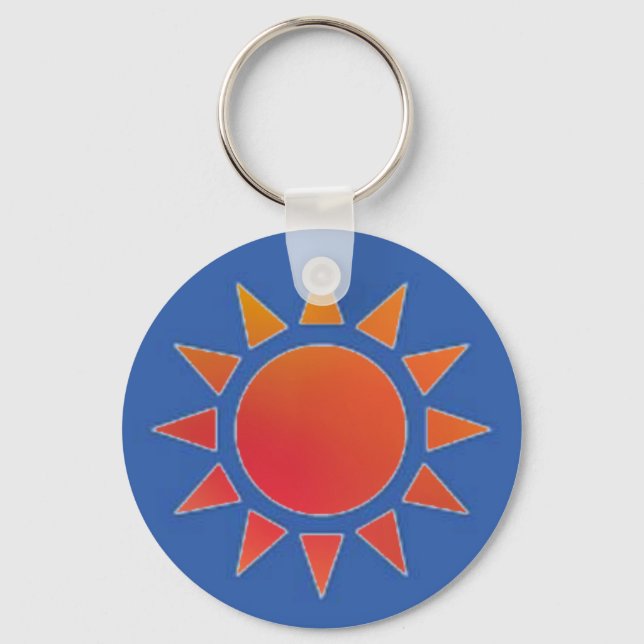 Red Orange Sun Keychain (Front)