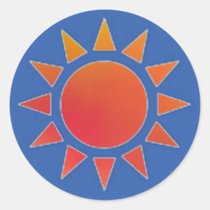 Red Orange Sun Sticker