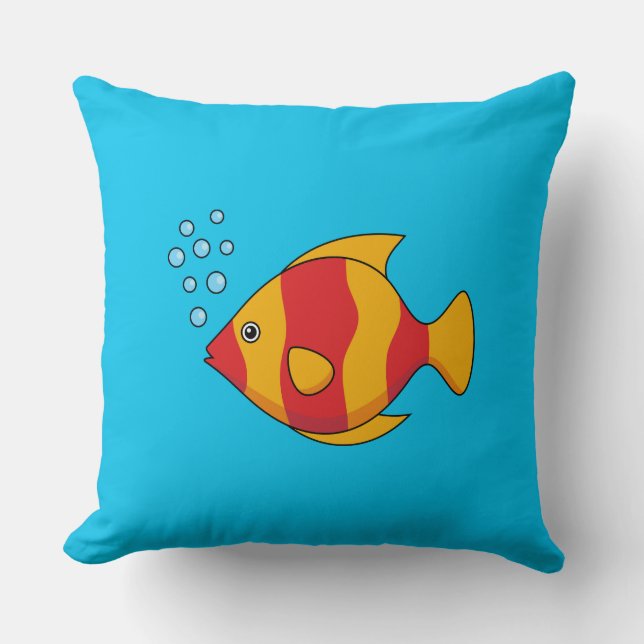 Red Orange Tropical Fish  Cushion (Front)
