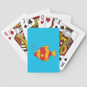Red Orange Tropical Fish Playing Cards
