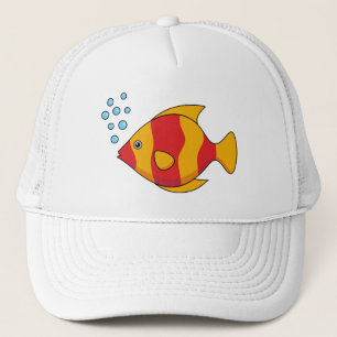 Red Orange Tropical Fish  Trucker Hat