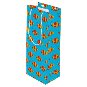Red Orange Tropical Fish Wine Gift Bag