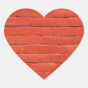Red Orange Wall Heart Sticker