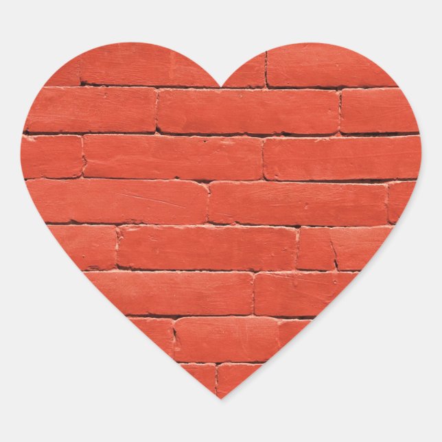 Red Orange Wall Heart Sticker (Front)