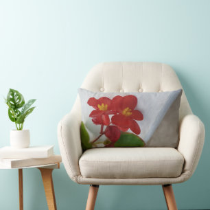 Red Orange With Yellow Lumbar Cushion