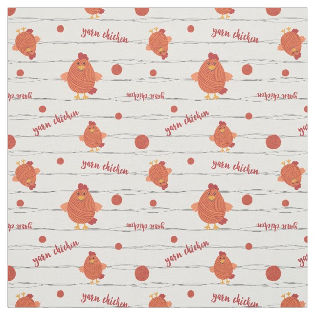 Red & Orange Yarn Chicken Champion Fabric (Swatch)