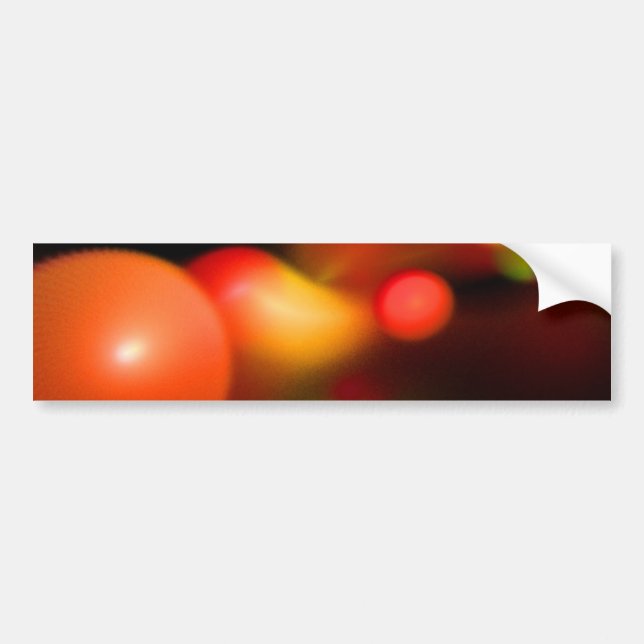RED ORANGE YELLOW BLACK  FRACTAL BUBBLES BUMPER STICKER (Front)