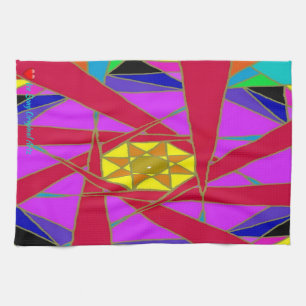 Red Orange Yellow Blue Lavender Which Way? Tea Towel