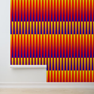 Red Orange Yellow Blue Vertical Stripes Wallpaper