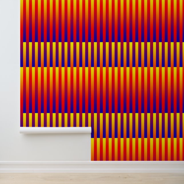 Red Orange Yellow Blue Vertical Stripes  Wallpaper (Application)