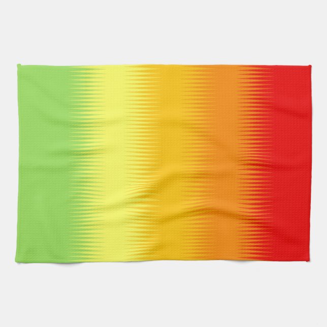 Red Orange Yellow Green Combo Tea Towel (Horizontal)