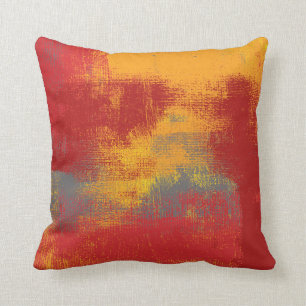 Red Orange Yellow Grey Cushion