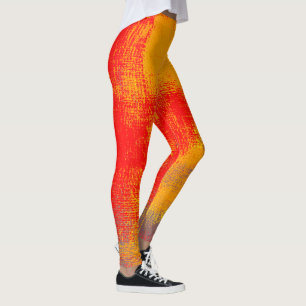 Red Orange Yellow Grey Leggings