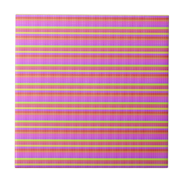 Red Orange Yellow Lined Tile (Front)