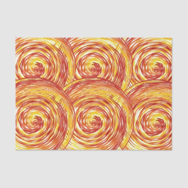 Red Orange Yellow Mandala Decoupage Tissue Paper (Front)