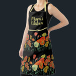 Red Orange Yellow Poppy Flowers Poppies Floral Art Apron<br><div class="desc">Poppy Flowers Poppy Floral Watercolor Art Apron,  with a fully customizable name. Designed from my original watercolor painting.</div>
