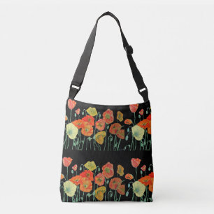 Red Orange Yellow Poppy Poppies floral Flower Bag