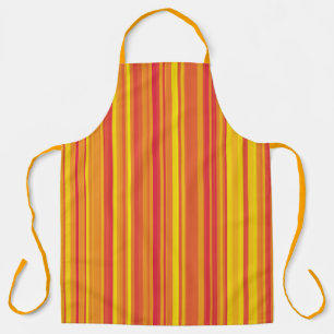 Red Orange Yellow Stripes Seamless Pattern Apron