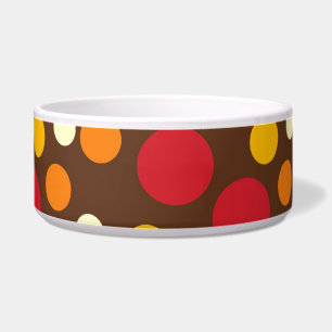 Red Orange Yellow White Brown Polka Dots Pattern