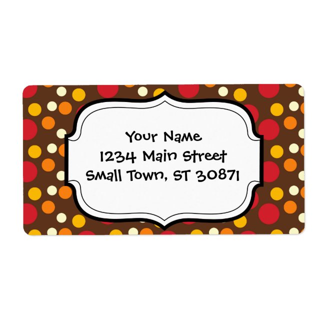 Red Orange Yellow White Brown Polka Dots Pattern (Front)