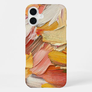RED ORANGE YELLOW WHITE PAINT BRUSH STROKES iPhone 16 PLUS CASE